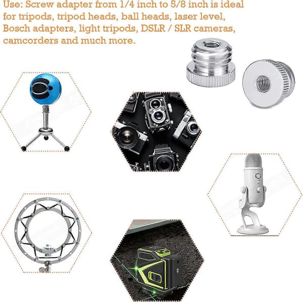 1/4\"-20 til 5/8\"-11 1/4'' til 5/8'' gjenget adapter for Bosch lasernivå stativadapter