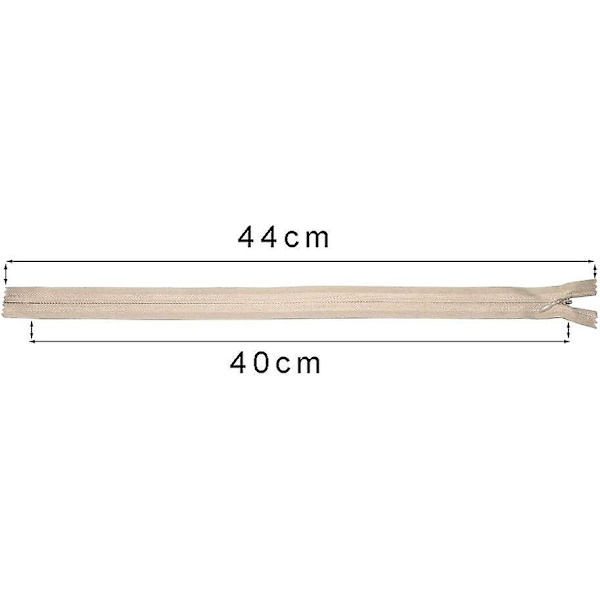 Osynliga blixtlås för sömnad, nylon spole dolda blixtlås för skräddarsydda sömnadsarbeten, paket med 20 (16 tum, beige)