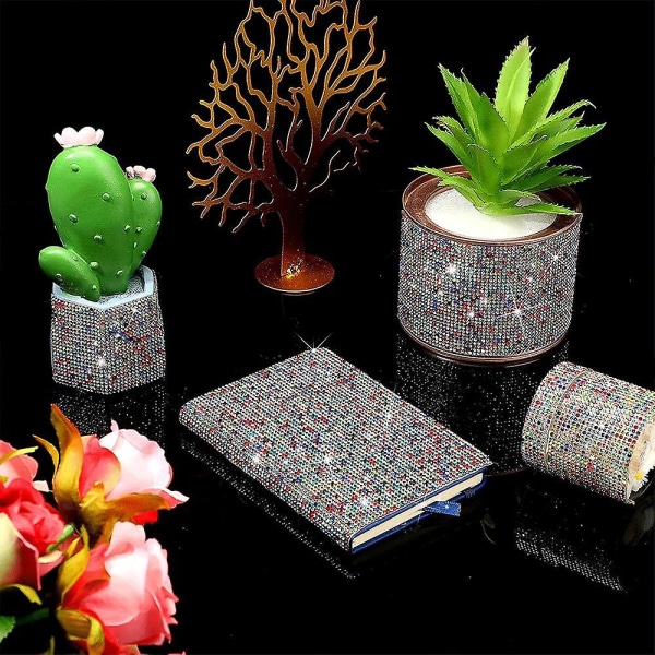 Kimaltavat strassit DIY-koristelutarrat Itsekiinnittyvä glittertarra auto- ja askartelukoristeluun 2 mm:n strasseilla Style 2