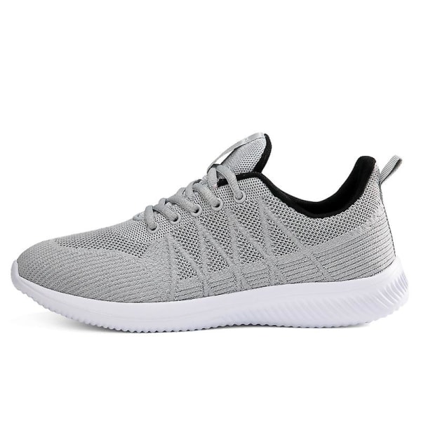 Mäns löparskor lätta andningsbara promenadskor atletiska mode sneakers 3Dsf022 Gray EU 36