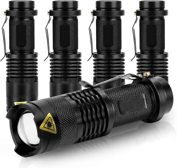 Mini LED-taskulamppu, 5 kpl 350 lumenia 3 tilaa (ei paristoa)
