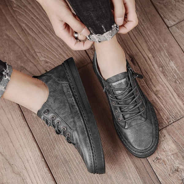 Herr Casual Skor Läder Skor Brädskor Frc928 Gray EU 39