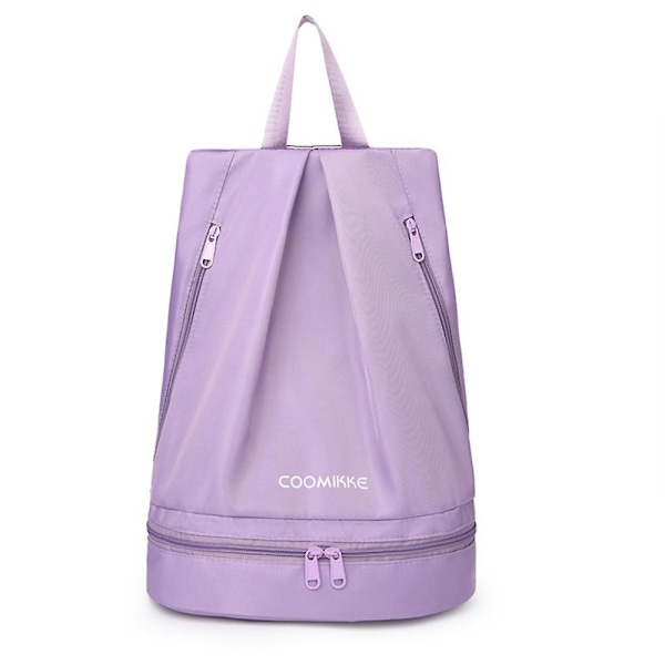 Gymväskor, Sport Gym Bag Vattentät String Bag Ryggsäck Med Skofack Light purple