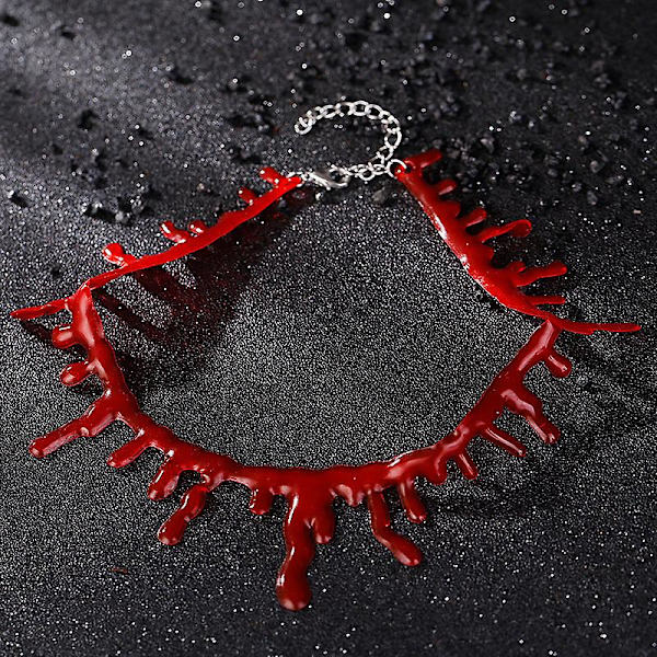 3-pak Dryppende Blod Halloween Party Choker Halskæde Vampyr Kostume Tilbehør