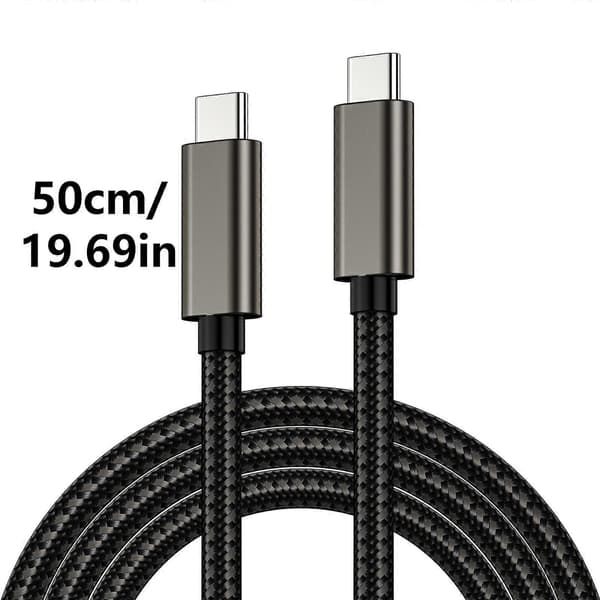 USB C til USB C Kabel 100W Strømforsyning 20Gbps Dataoverførsel 4K Video Output til Skærme og TV 0.5m