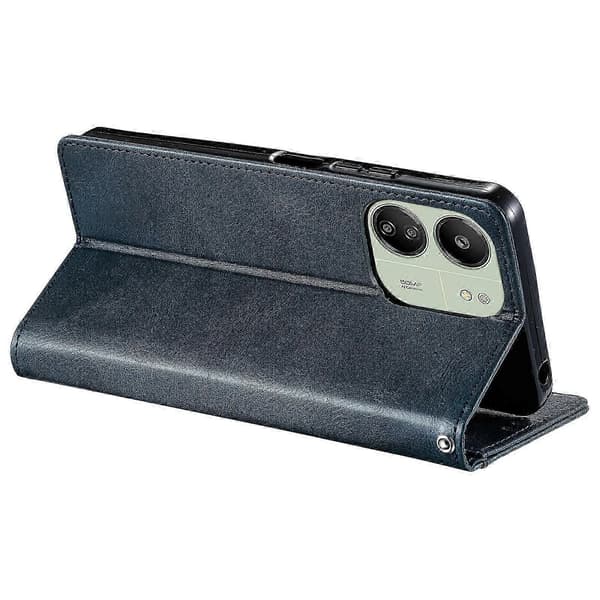 6-korts Plånboksfodral Läderfodral För Xiaomi Redmi 13c 4g/5g Navy Blue