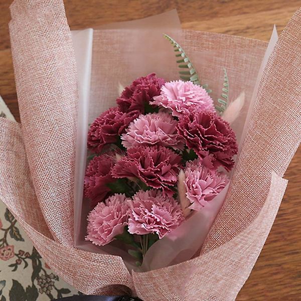 Koreansk linneblomsteromslagspappersrulle Blombukettomslag, 19,7 tum x 5 yards (a)