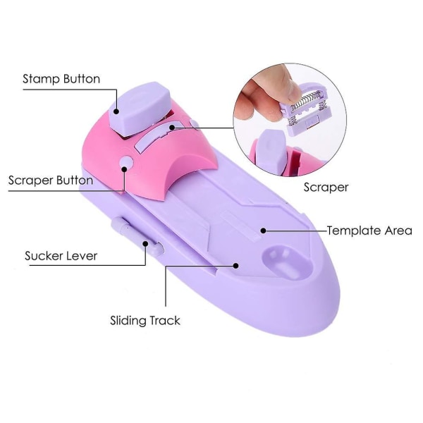 Nagelkonst mönster skrivare, Diy stämpel manikyr tryckmaskin skrivare verktyg set