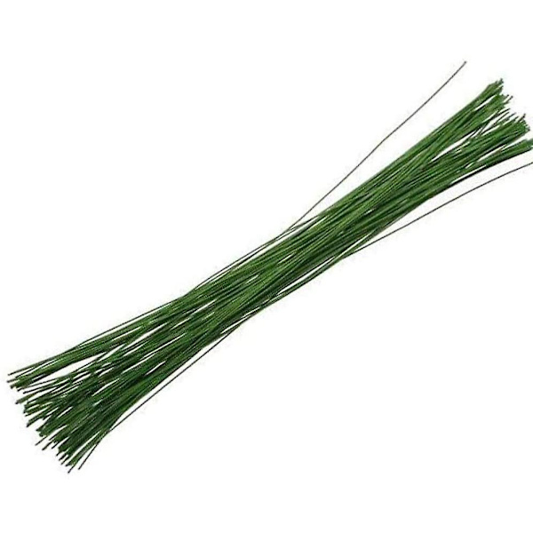 200-pack blomstertråd, blomsterstjälkstråd, lindad 18 gauge, 14 tum, 1,2 mm i diameter, grön