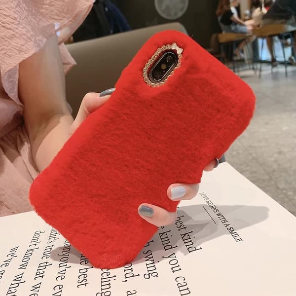 Etui til iPhone 11 - Etui / Mobilcover Fluffy Fur - Rød