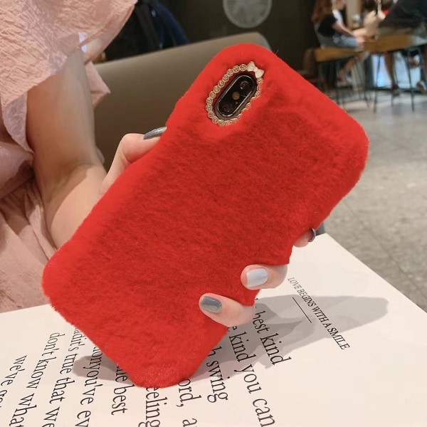 Fodral till iPhone 11 - Fodral / Mobilskal Fluffig Päls - Röd