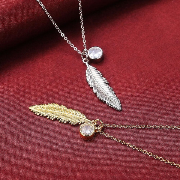 Halsband i sterlingsilver med fjäder för kvinnor
