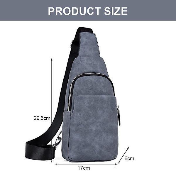 Herr Slung Bröstväska - Mode Casual Axel Bröstväska - PU Läder Herrväska blue