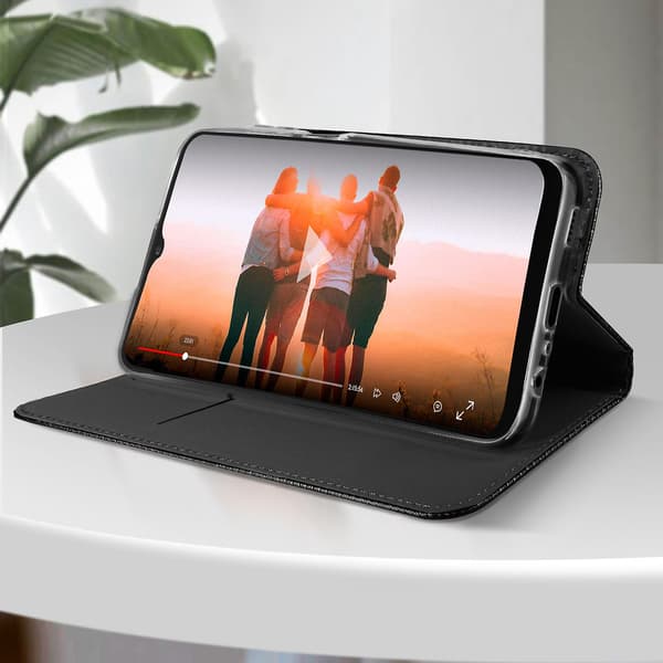 Folio Etui til Galaxy A03s Magnetisk Cover Kortholder Stativ Sort