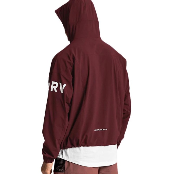 Miesten tuulenpitävä takki, tuulen- ja vedenkestävä huppuinen takki Red 3XL