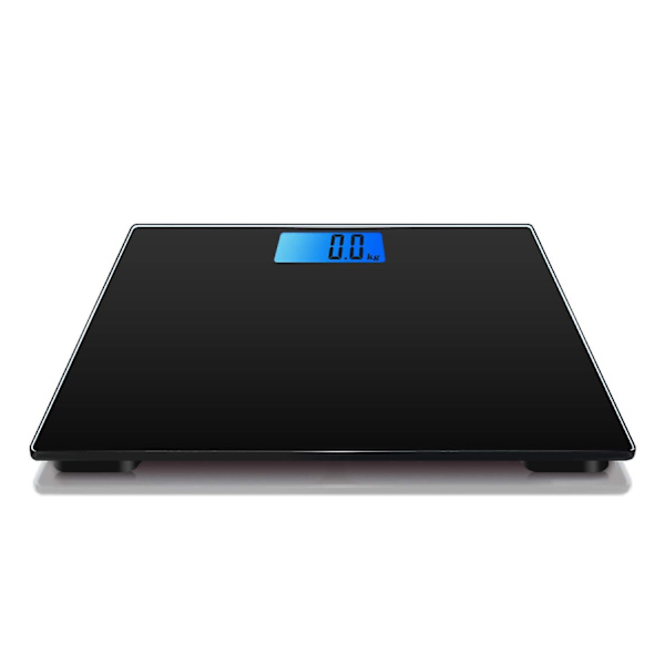 Elektronisk baderomsvekt, vekt maks kapasitet 180 kg, bakgrunnsbelyst digitalt display svart