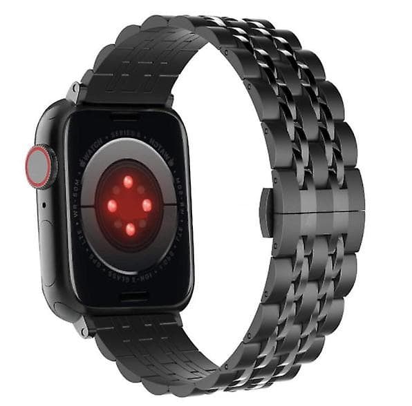 Apple Watch Rem, solid rustfritt stålrem for alle iWatch-serier Black 42 44 45mm