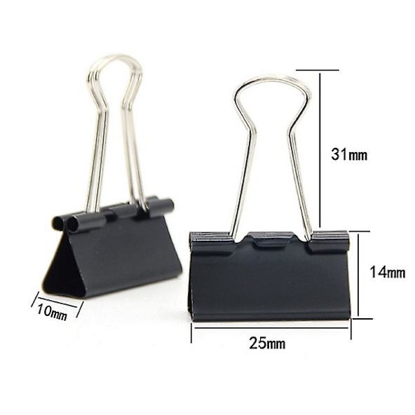 40 stk. Dokumentclips 25mm Multifunktionelle Papirclips Æske Binder Metal Papirclips Tegneclips Til Noter Brev Papirclips Kontorartikler
