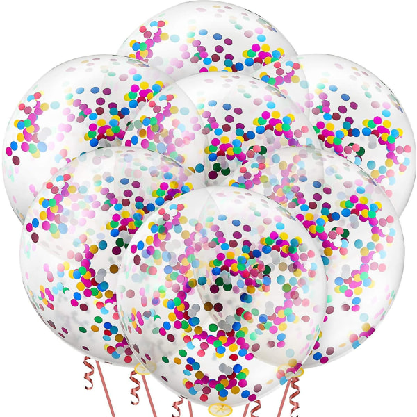 10 Stykker 91 cm Jumbo Konfetti Balloner Runde Latex Balloner Flerfarvet Sequin