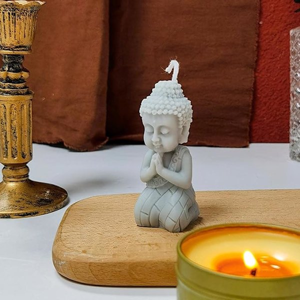 Buddha silikone lysform – kreative lysforme til lysfremstilling – gør-det-selv-tilbehør til fremstilling af lotionbar, bivoks