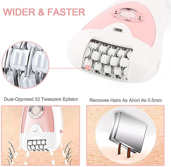 Ansigts Epilator Dame Barbermaskine Elektrisk 2 I 1 Hårfjerner Hår Ben Krop Skæg