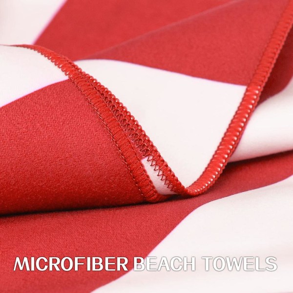 Mikrofiber strandhanddukar, sandfri strandhandduk, extra stora strandhanddukar för vuxna Red