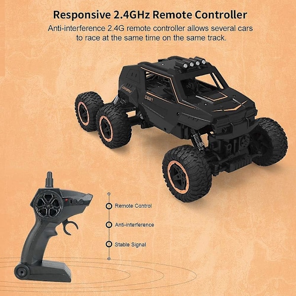 1:12 Stor Fjärrstyrd Bil Hög Hastighet Off Road Klättring Cross Vehicle 6-hjul 6wd Monster Truck 2.4ghz Rc Bilar För Pojkar Leksaker För Vuxna(1batteri