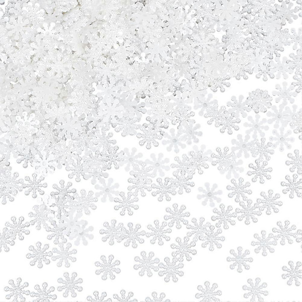 500 st Snöflinga Pärlor Cabochons 15mm Vita Snöflinga Platta Baktill Pärlor ABS Plast Imitation Pärlor Resin Hantverk Snöflinga Pärla för Scrapbooking