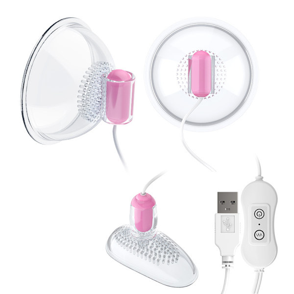 Uppladdningsbar multifrekvens USB-bröstmassager - Vibrator sug stimulering av bröstet