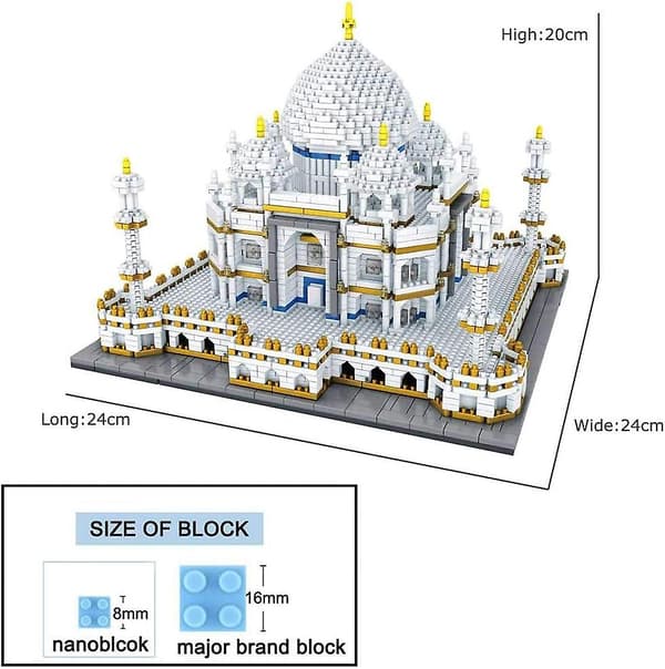 Världsberömd arkitektur Taj Mahal Palace modell 3d diamant mini diy mikrokonstruktion nano block byggstenar barn presenter leksaker
