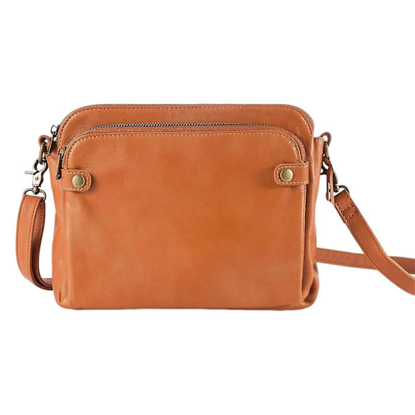 Crossbody PU-läder axelväska för kvinnor, casual elegant, flerskiktskopplingar Brown