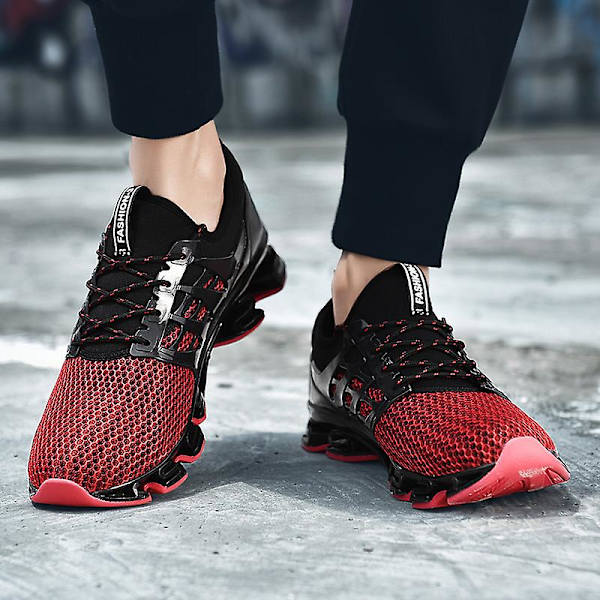 Sport Löparskor För Herr Mesh Andningsbara Trail Löpare Mode Sneakers K06 Red EU 47