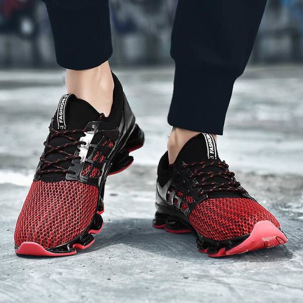 Sport Løpesko For Menn Mesh Pustende Terrengløpesko Mote Sneakers K06 Red EU 47