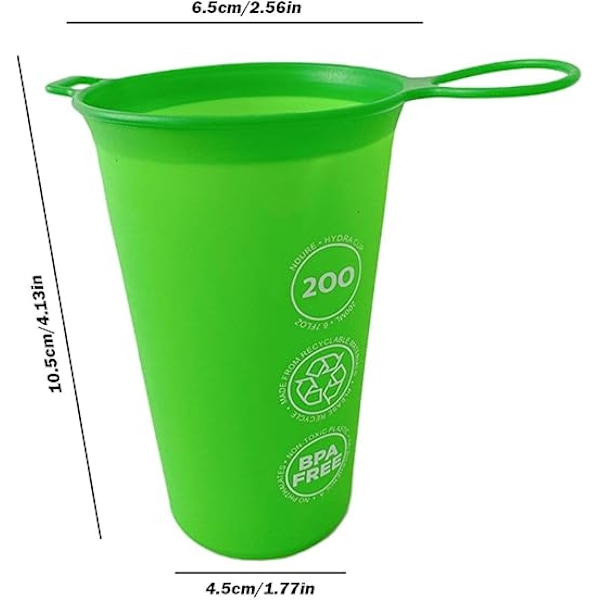 Myk flaske sammenleggbar vannflaske – 200 ml sammenleggbar væskeflaske | kompakte vannflasker som drikker matkvalitet vannkoker for sikker hydrering