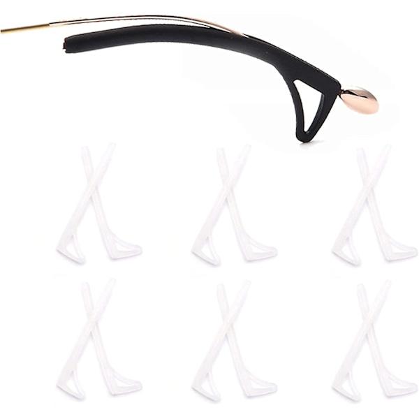 Ögonglasögonöron grepphylsa, 6 par glasögonöron grepp glasögonhylsor med krokar design