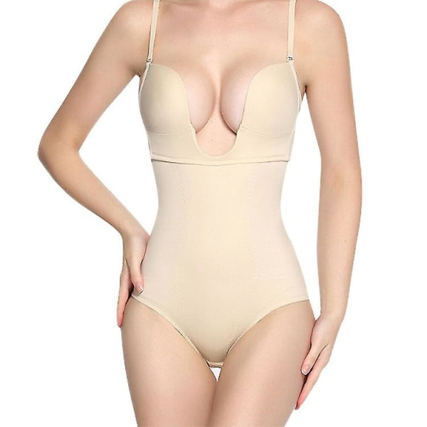 Shapewear för kvinnor, magkontroll, V-ringad jumpsuit, body shaper Skin L