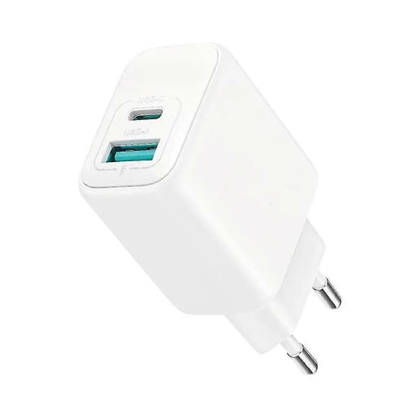 SiGN Hurtigoplader USB & USB-C, PD & Q.C3.0, 3.5A, 20W - Hvid