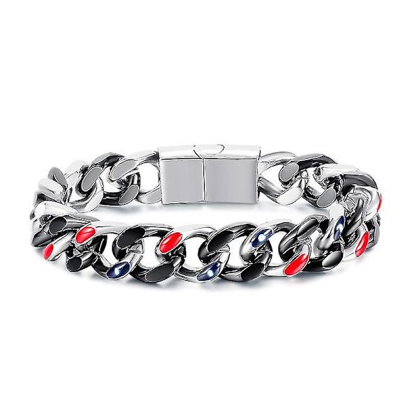 Retro Armbånd i Rustfrit Stål til Mænd Kædearmbånd Fødselsdags Smykkegave Steel Color
