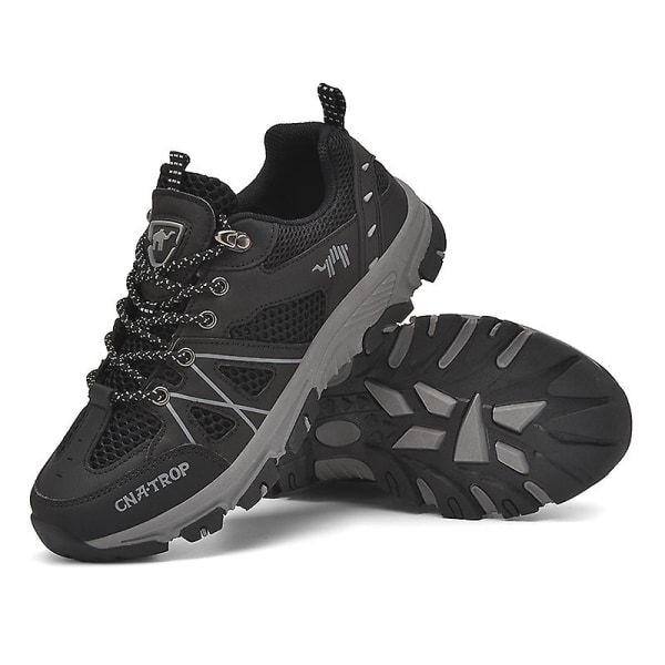 Vandrestøvler til mænd og kvinder - Lavt snørebånd - Sneakers til udendørs vandreture, trekking og gåture 3Dt899 Black EU 39