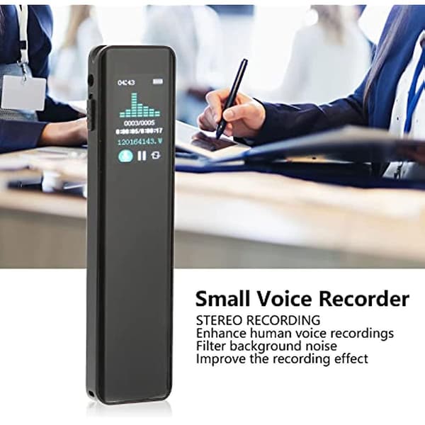Digital stemmeoptager USB genopladelig konference stemmeoptager med TFT-skærm (8 GB) 8GB