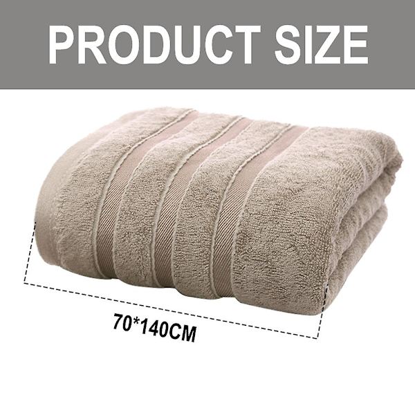 Bambusfiber 2-delt Oversized Badehåndklæde, Superbløde Badehåndklæder, Meget Absorberende, Komfort Camel