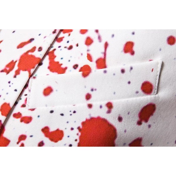 Herre Slim Fit Mode Juleprintede Blazere Til Jul, Nytår White XXL