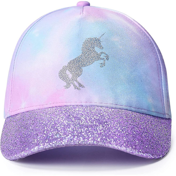 Flickebasbollhatt Tie-dye Enhörningshattar för flickor Justerbar Barn Baseballkeps