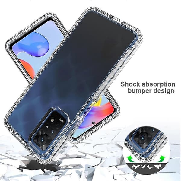 Til Xiaomi Redmi Note 11 Pro Global Fuld Krops Stødsikker Klar Gradient Telefon Cover (Sort) Transparent