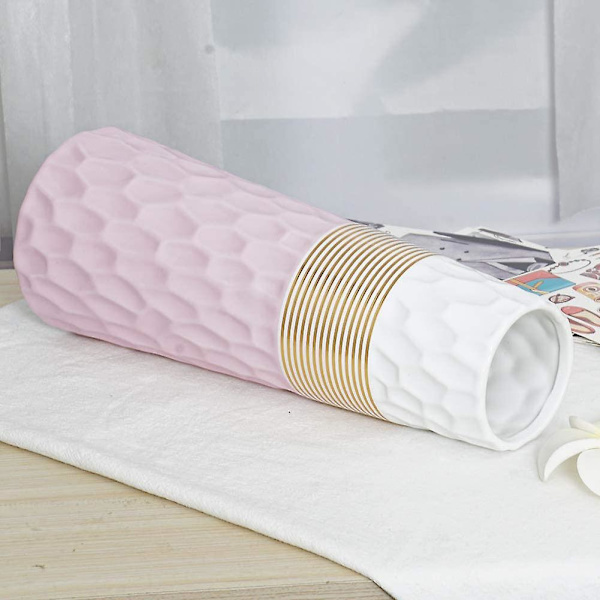 11\" Pinkki Platinum Finish Keraaminen Maljakko Kodin Sisustus