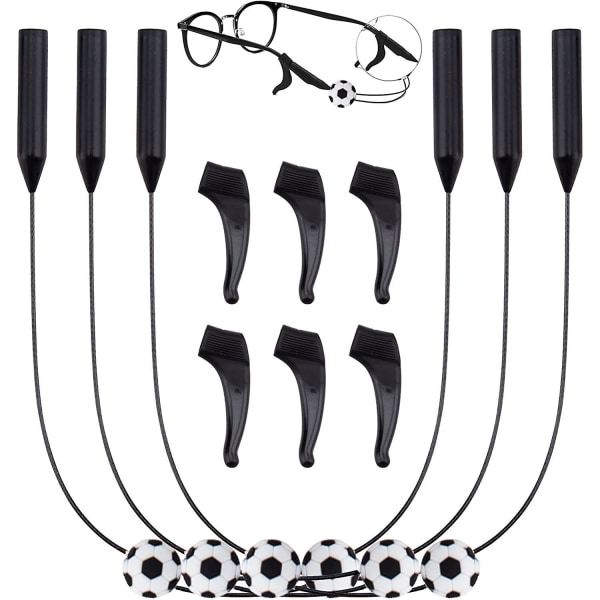 3-pack glasögonband, justerbar glasögonhållare, tecknad figur med basket, fotboll, rugby