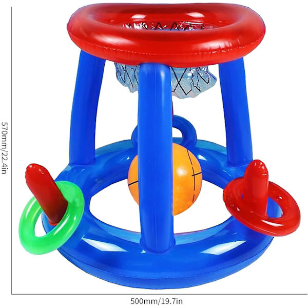 Pool Legetøj Sæt Oppustelig Swimmingpool Basketballkurv Sæt Med Bolde Og Oppustelig Ringkast, til Børn Og Voksne Swimmingpool Legetøj 1 Kurv