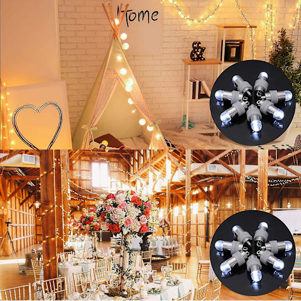 40 st LED-ballonglampor, minidrivna LED-festlampor för papperslyktor, ballongbröllop vit