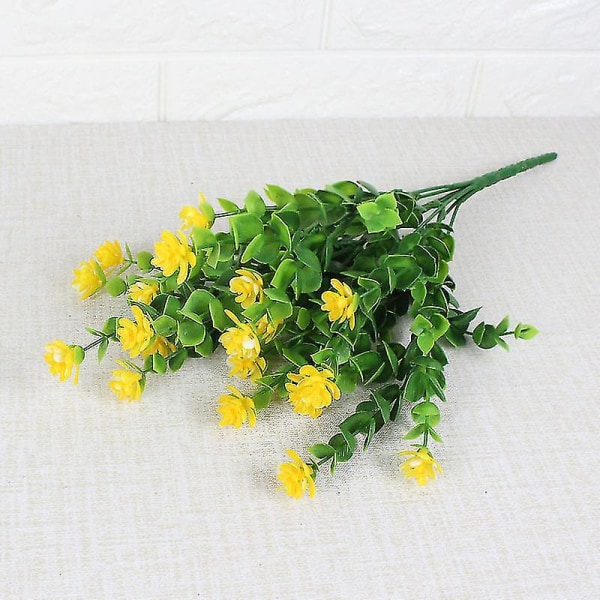 10 stk. Simulasjon Milan Gress Plastblomst Utendørs Plante Hjem Hage Bryllupsdekorasjon, Thanksgiving-dekorasjon Yellow