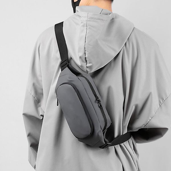 Ny herr Oxford tyg bröstväska - multifunktionell utomhus sport och fritid bröstväska grey